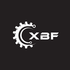 XBF letter technology logo design on black background. XBF creative initials letter IT logo concept. XBF setting shape design.
