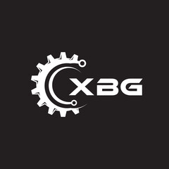 XBG letter technology logo design on black background. XBG creative initials letter IT logo concept. XBG setting shape design.
