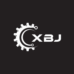 XBJ letter technology logo design on black background. XBJ creative initials letter IT logo concept. XBJ setting shape design.
