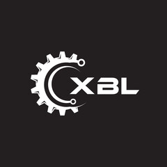XBL letter technology logo design on black background. XBL creative initials letter IT logo concept. XBL setting shape design.
