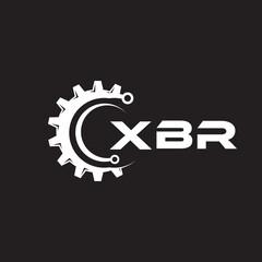 XBR letter technology logo design on black background. XBR creative initials letter IT logo concept. XBR setting shape design.

