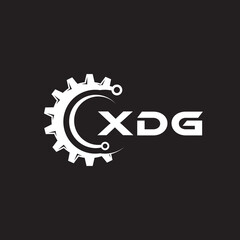 XDG letter technology logo design on black background. XDG creative initials letter IT logo concept. XDG setting shape design.

