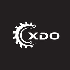 XDO letter technology logo design on black background. XDO creative initials letter IT logo concept. XDO setting shape design.
