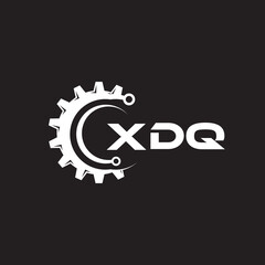 XDQ letter technology logo design on black background. XDQ creative initials letter IT logo concept. XDQ setting shape design.
