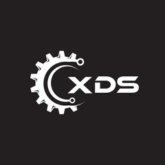 XDS letter technology logo design on black background. XDS creative initials letter IT logo concept. XDS setting shape design.
