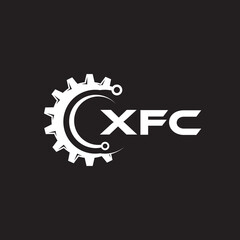 XFC letter technology logo design on black background. XFC creative initials letter IT logo concept. XFC setting shape design.
