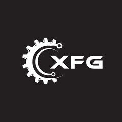XFG letter technology logo design on black background. XFG creative initials letter IT logo concept. XFG setting shape design.
