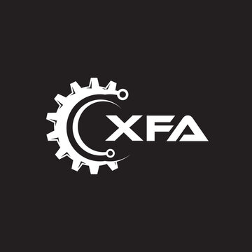 XFA letter technology logo design on black background. XFA creative initials letter IT logo concept. XFA setting shape design.

