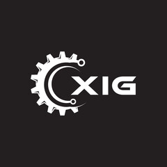 XIG letter technology logo design on black background. XIG creative initials letter IT logo concept. XIG setting shape design.
