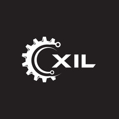 XIL letter technology logo design on black background. XIL creative initials letter IT logo concept. XIL setting shape design.
