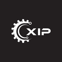 XIP letter technology logo design on black background. XIP creative initials letter IT logo concept. XIP setting shape design.
