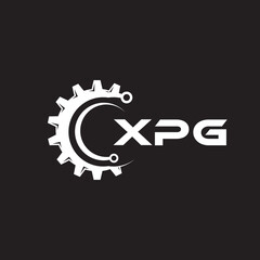 XPG letter technology logo design on black background. XPG creative initials letter IT logo concept. XPG setting shape design.
