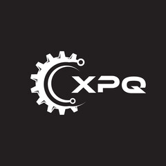 XPQ letter technology logo design on black background. XPQ creative initials letter IT logo concept. XPQ setting shape design.
