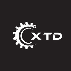 XTD letter technology logo design on black background. XTD creative initials letter IT logo concept. XTD setting shape design.
