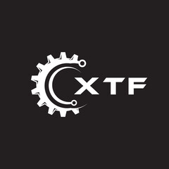 XTF letter technology logo design on black background. XTF creative initials letter IT logo concept. XTF setting shape design.
