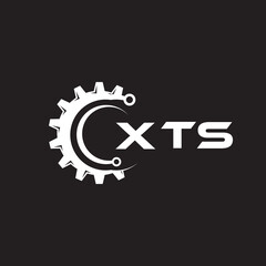 XTS letter technology logo design on black background. XTS creative initials letter IT logo concept. XTS setting shape design.
