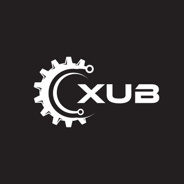 XUB letter technology logo design on black background. XUB creative initials letter IT logo concept. XUB setting shape design.

