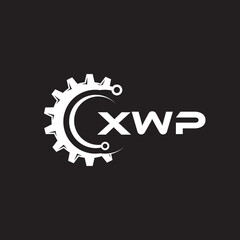 XWP letter technology logo design on black background. XWP creative initials letter IT logo concept. XWP setting shape design.
