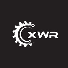 XWR letter technology logo design on black background. XWR creative initials letter IT logo concept. XWR setting shape design.
