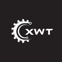 XWT letter technology logo design on black background. XWT creative initials letter IT logo concept. XWT setting shape design.
