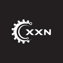 XXN letter technology logo design on black background. XXN creative initials letter IT logo concept. XXN setting shape design.
