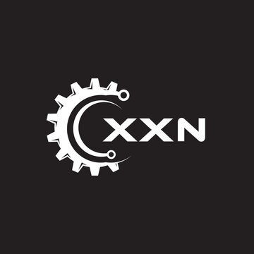 XXN letter technology logo design on black background. XXN creative initials letter IT logo concept. XXN setting shape design.
