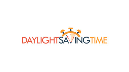 daylight savings time day text background stock vector