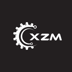 XZM letter technology logo design on black background. XZM creative initials letter IT logo concept. XZM setting shape design.
