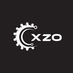 XZO letter technology logo design on black background. XZO creative initials letter IT logo concept. XZO setting shape design.
