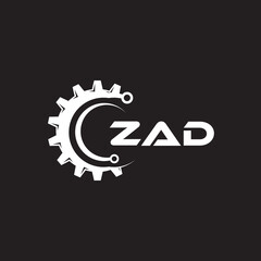 ZAD letter technology logo design on black background. ZAD creative initials letter IT logo concept. ZAD setting shape design.
 - obrazy, fototapety, plakaty