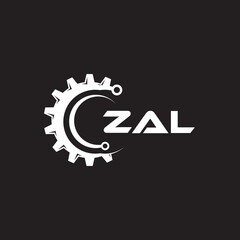 ZAL letter technology logo design on black background. ZAL creative initials letter IT logo concept. ZAL setting shape design.
