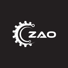 Fototapeta na wymiar ZAO letter technology logo design on black background. ZAO creative initials letter IT logo concept. ZAO setting shape design. 