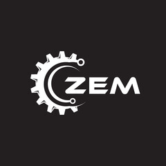 ZEM letter technology logo design on black background. ZEM creative initials letter IT logo concept. ZEM setting shape design.
