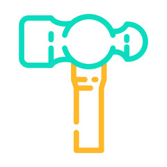 ballpeen hammer color icon vector. ballpeen hammer sign. isolated symbol illustration
