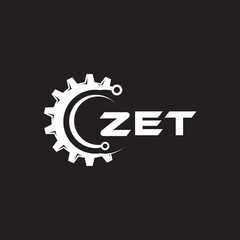 ZET letter technology logo design on black background. ZET creative initials letter IT logo concept. ZET setting shape design.
 - obrazy, fototapety, plakaty