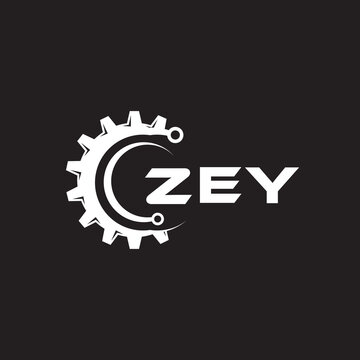 ZEY letter technology logo design on black background. ZEY creative initials letter IT logo concept. ZEY setting shape design.
