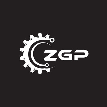 ZGP letter technology logo design on black background. ZGP creative initials letter IT logo concept. ZGP setting shape design.

