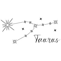 Constellation of taurus. Black and white stars on a white background © Алина Соболева