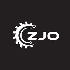 ZJO letter technology logo design on black background. ZJO creative initials letter IT logo concept. ZJO setting shape design.
