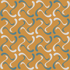 Seamless tile pattern in traditional style. Simple abstract spiral shapes. Flat vector graphics.