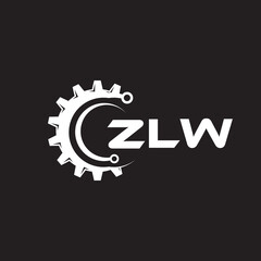 ZLW letter technology logo design on black background. ZLW creative initials letter IT logo concept. ZLW setting shape design.
