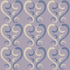 Seamless tile pattern in traditional style. Simple abstract spiral shapes. Flat vector graphics.