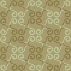 Seamless tile pattern in traditional style. Simple abstract spiral shapes. Flat vector graphics.