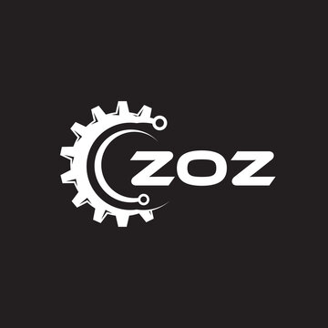 ZOZ letter technology logo design on black background. ZOZ creative initials letter IT logo concept. ZOZ setting shape design.
