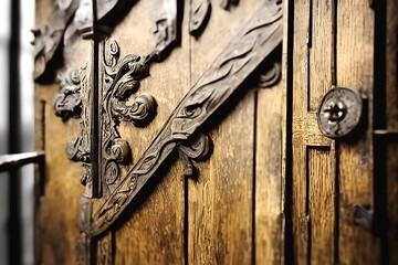  wooden Old vintage medieval doors, medieval houses door texture background