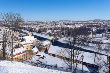 Fototapeta premium View over the wintry Gera