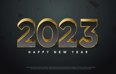2023 happy new year background with number 3D illustration.