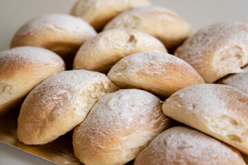 Valldemossa typical potato flour buns, Coque de Patata, .Majorca, Balearic Islands, Spain