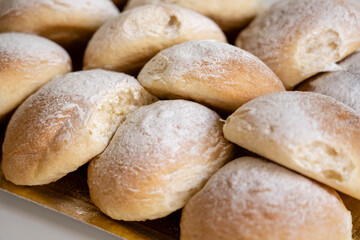 Valldemossa typical potato flour buns, Coque de Patata, .Majorca, Balearic Islands, Spain