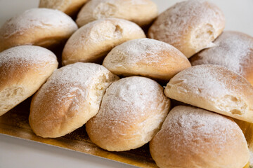 Valldemossa typical potato flour buns, Coque de Patata, .Majorca, Balearic Islands, Spain